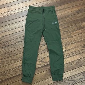 Green barbell cartel joggers. Size L